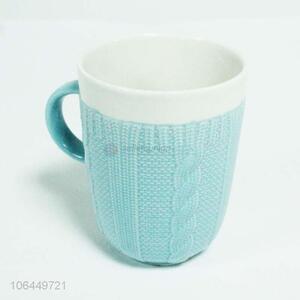 Top quality fashion embossed ceramic cup enameled tea cup