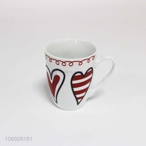 Custom Heart Pattern Ceramic Cup Water Cup