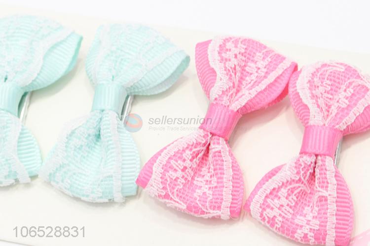 Good Quality Cute Bow Design Hair Clip Hairpin Set For Girls