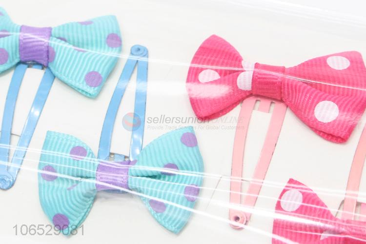 Fashion Handmade Cloth Colorful Bow Hair Clips Hairpins Set