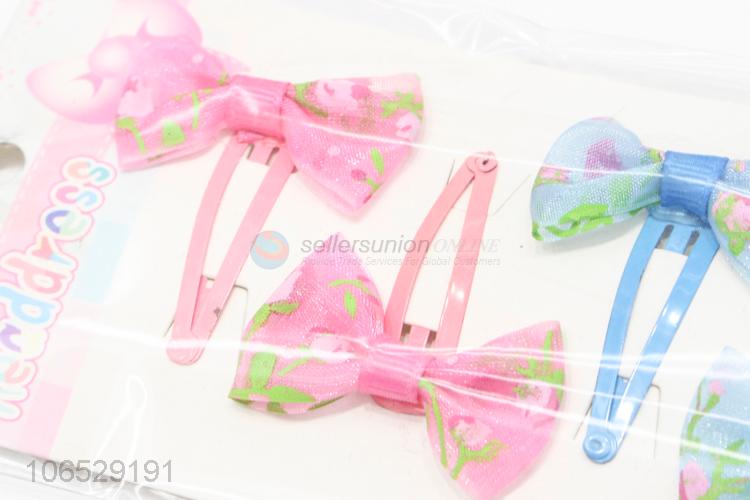 Hot Selling Cute Hair Clip Kids Bowknot Hair Clips Hairpin Set