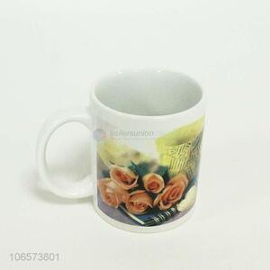 Exquisite fashion rose pattern ceramic mug ceramic mug