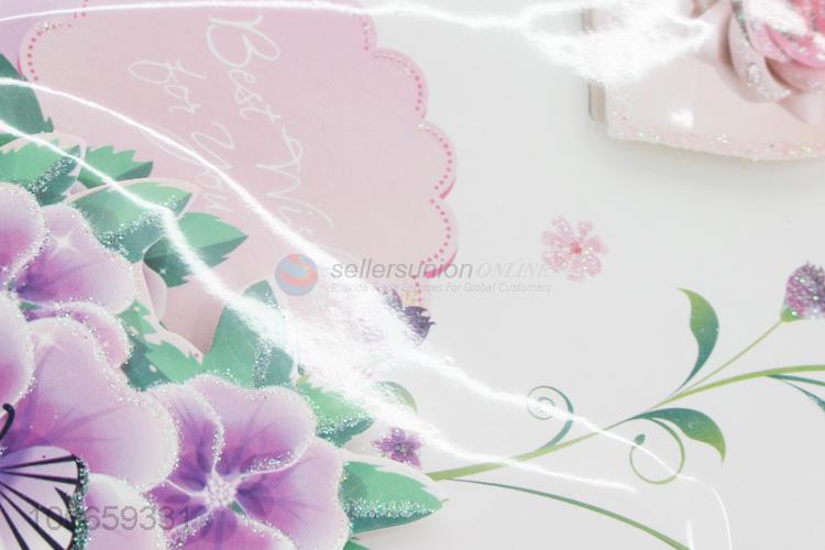 Wholesale Flower Pattern Colorful Paper Greeting Card