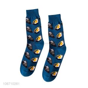 Newest Cute Pattern Men Cotton Mid-Calf Length Sock