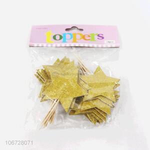 High Sales 24PC Handmade Gold Glitter Star Shaped Wedding Cake Topper