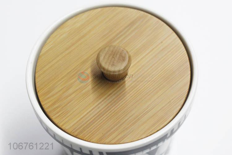 China OEM geometric pattern decal ceramic storage jar