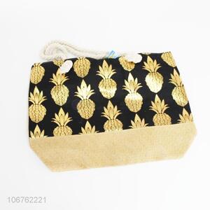Suitable price pineapple printed women beach bag tote bag