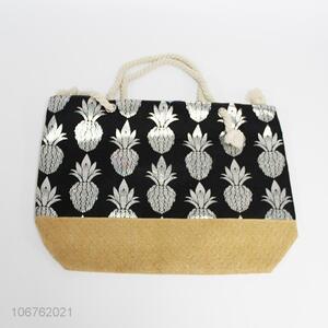 Competitive price pineapple design ladies beach bag fashion handbags