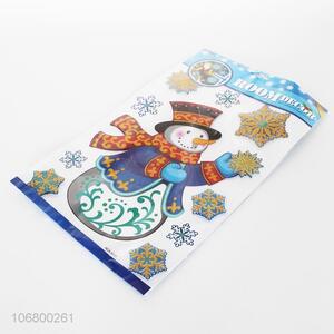 Wholesale merry christmas snowman window sticker for christmas decorations
