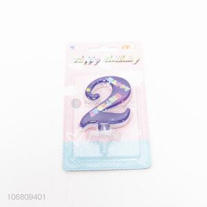 Professional supply birthday cake decorative number candle number 2 candle