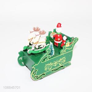 High quality Christmas decoration wooen snowman reindeer music box