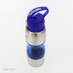 Factory price plastic space water bottle with stainless steel bottom baset