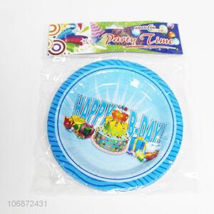 Factory sell party supplies 10pcs birthday cake round <em>paper</em> <em>plate</em>