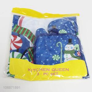 Factory Wholesale Apron Microwave Oven Mitt and Pot Holder Set