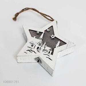 Top Selling Star Shaped Wooden Battery Power Christmas Decoration LED Light