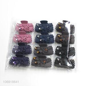 Best Price Cute Plastic Hair Claw Clips With Little Rhinestone Decoration