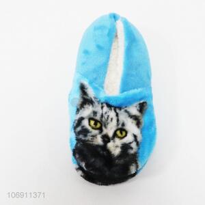 Factory Price Cartoon Cat Design Household Warm Plush Floor Shoes