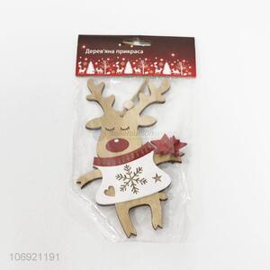 Cartoon Wooden Elk Christmas Decorative Ornament