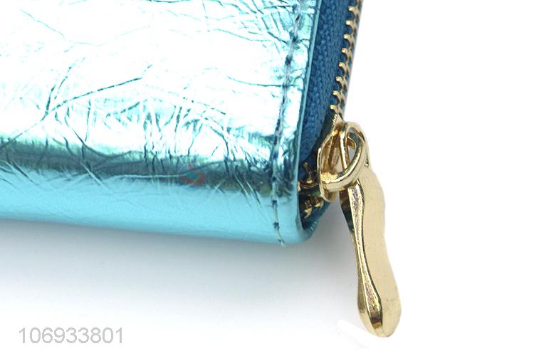 New Fashion Pu Leather Slim Women Wallet Zip Long Lady Wallet