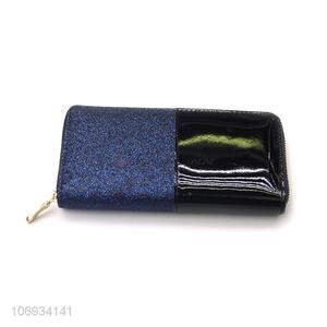 Custom Leather Card Holder Ladies Zipper Long Wallet