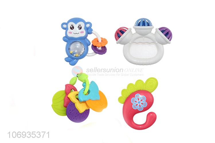 Hot Sale Baby Education Rattle Toy Plastic Hand Bell Toy Set