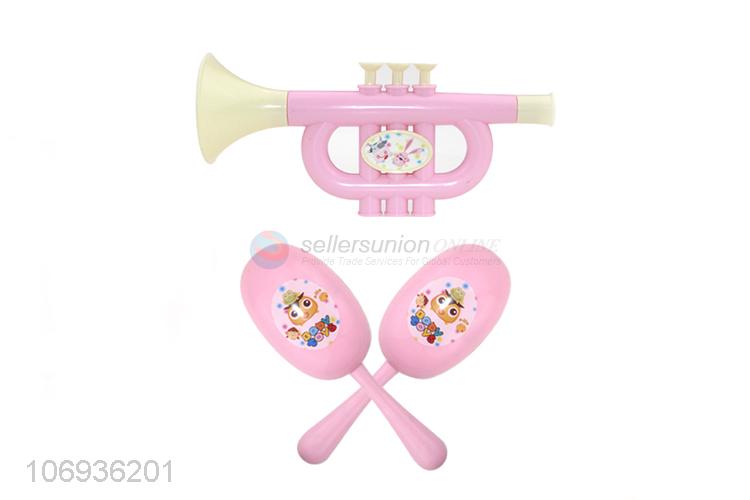 Hot Selling Intelligence Baby Shaking Hand Bells Plastic Rattle Bell Toy Set