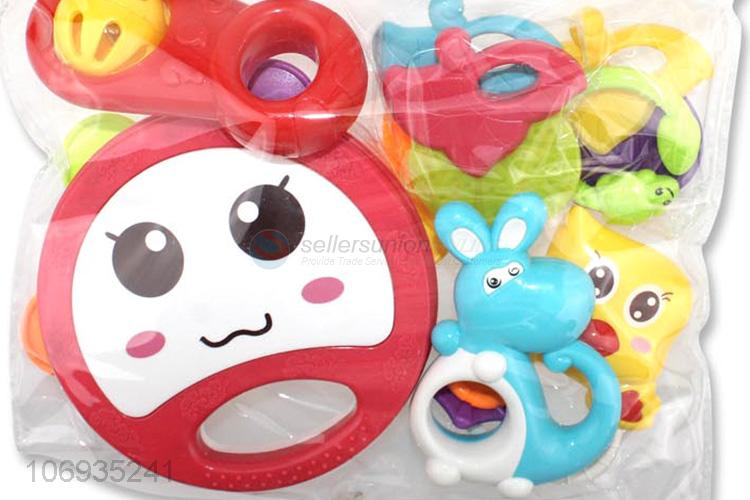 Factory Wholesale Cartoon Plastic Hand Bell Baby Rattle Toy Set