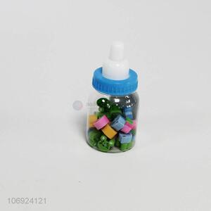 wholesale promotional feeding bottle contained mini eraser set for kids