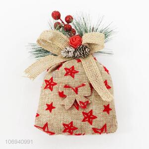 Popular design Christmas jute gift bag ornament festival decoration