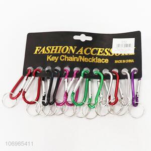 Wholesale 12 Pieces Colorful Carabiner With Key Ring Set