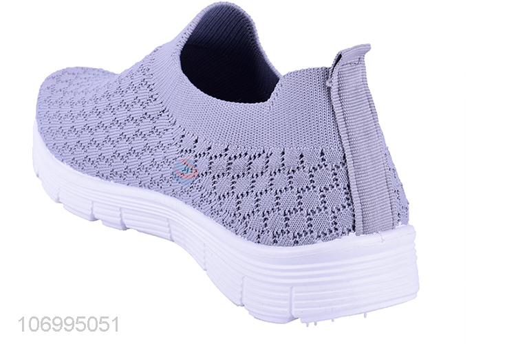 Latest design ladies summer knitted mesh slip-on shoes casual shoes