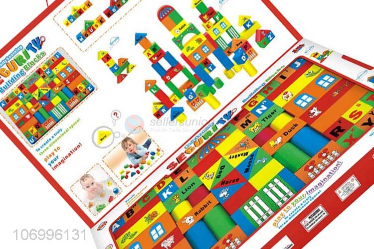 China OEM 68pcs colorful wooden building blocks toddler educational toys