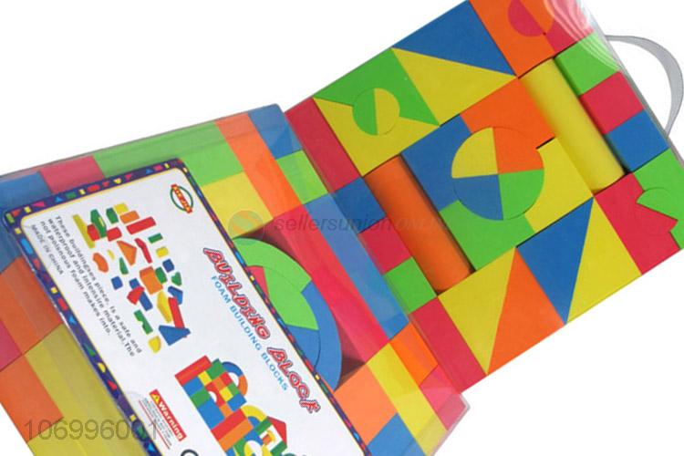 Latest style 66pcs colorful wooden building blocks kids intelligence toys
