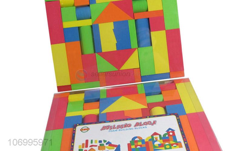 Hot sale 46pcs colorful wooden building blocks kids intelligence toys