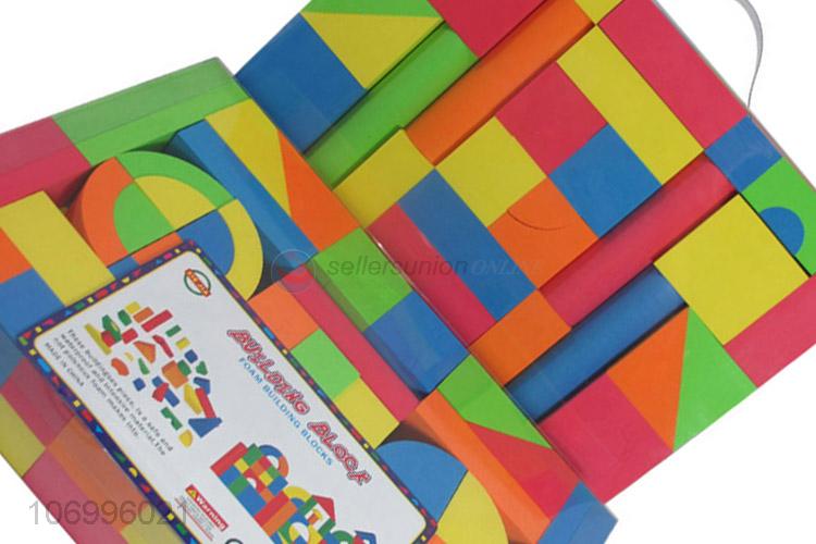 Factory wholesale 79pcs children intelligent toys colorful wooden building blocks