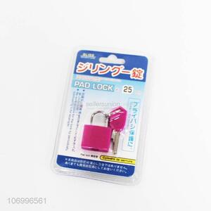 Hot-sale Cute Pink Square Shaped Mini Colored Padlock with Key