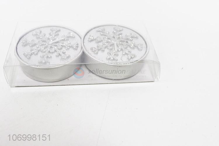 Wholesale Home Decoration Christmas White Snowflake Tealight Candles