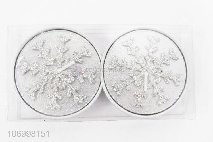 Wholesale Home Decoration Christmas White Snowflake Tealight Candles