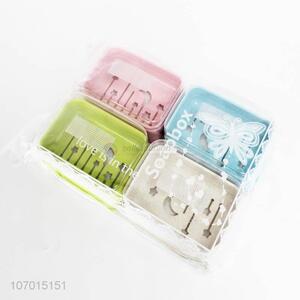 Top selling 4pcs colorful plastic draining soap box