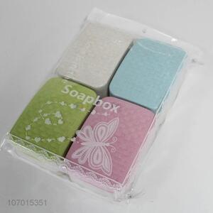 Good quality 4pcs bathroom soap dish plastic soap box