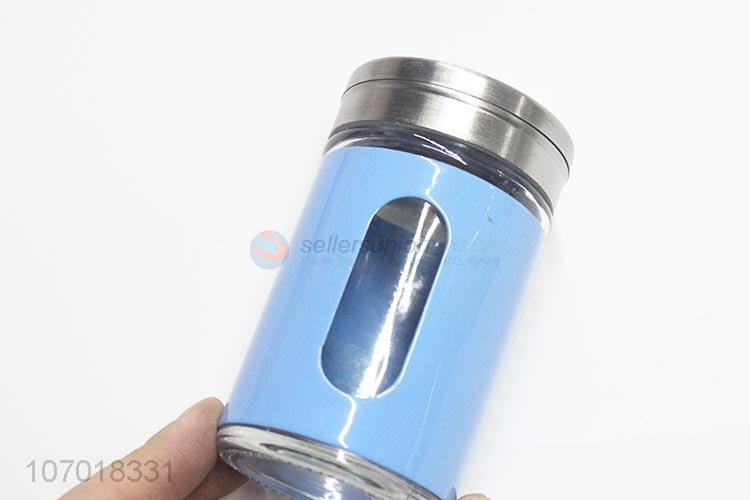 Creative Design Kitchen Glass Condiment Bottle With Iron Lid