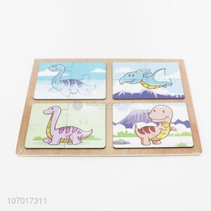 High quality cartoon dinosaur pattern wooden jigsaw puzzle