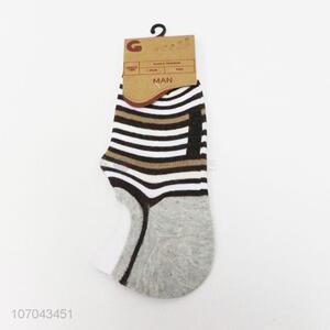 Promotional striped men boat socks cotton ankle socks