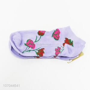 Wholesale fine flower pattern ladies summer ankle socks