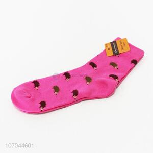 Good sale cartoon hedgehog pattern women winter socks