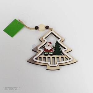 Factory price laser cut wooden Christmas tree pendant hanging tree ornaments