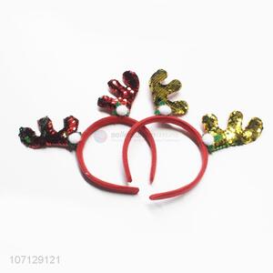 Good Sale Christmas Antler Hair Hoop With Sequins