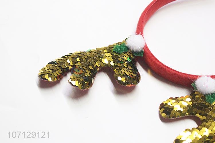 Good Sale Christmas Antler Hair Hoop With Sequins