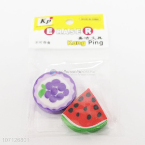 Top Quality 2 Pieces Fruit Shape Eraser Set