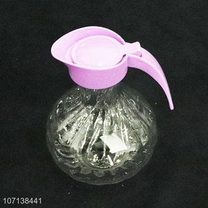 Factory price household clear plastic cold water jug with handle and lid